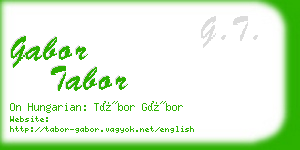 gabor tabor business card